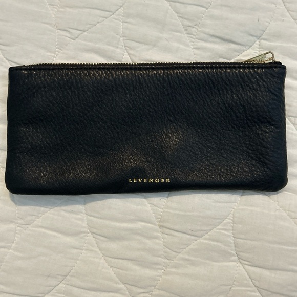 Levenger Black Leather Travel Jewelry Pouch - Picture 1 of 7